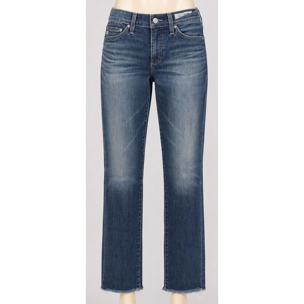 AG Adriano Goldschmied The Beau Jeans 25R Slouchy Skinny Raw Hem Dark Wash